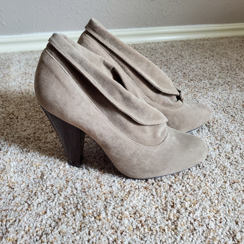 Stone suede booties